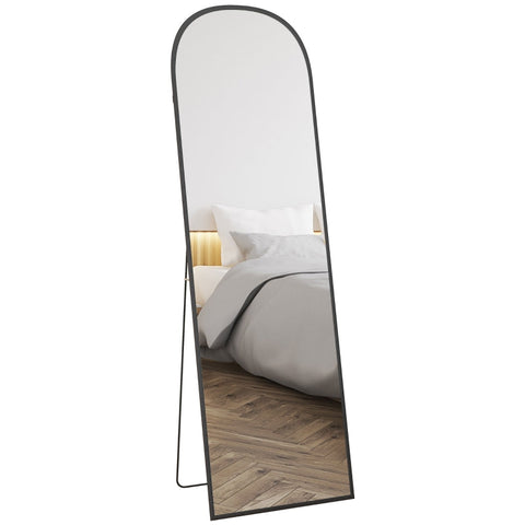 Rootz Full Length Standing Mirror - Large Mirror - Modern Design - Complete Reflection - HD and Shatterproof - Rust and Water Resistant - 50cm x 1.5cm x 161.5cm - Black