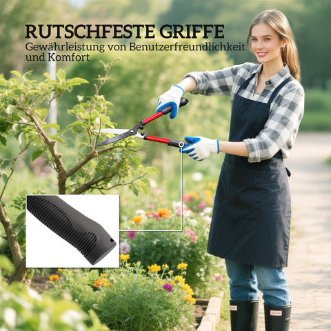 Rootz Hedge Trimmer Set - Garden Scissors - Pruning Shears - Effortless Gardening - Red+Black - Scissors 51.5x17.5x4cm, Shears 65x20x2.4cm