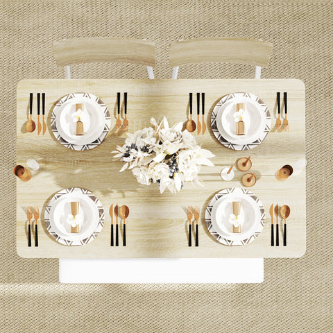 Rootz 4 Piece Dining Table Set - Kitchen Table - Dining Room Set - Padded Comfort - 110W x 70D x 75H cm Table, 40W x 50D x 80H cm Chairs