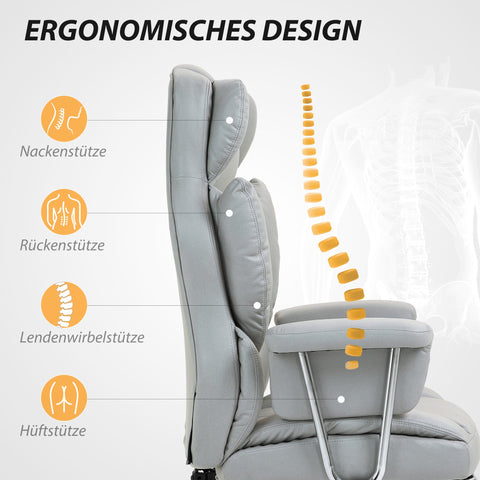 Rootz Ergonomic Office Chair - Desk Chair - Computer Chair - Adjustable Comfort - 74L x 65W x 120-128H cm -  Grey
