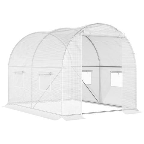 Rootz Garden Polytunnel - Greenhouse - Plant Shelter - Enhanced Crop Yield - 3L x 2W x 1.9H m - Galvanized Steel - HDPE Cover