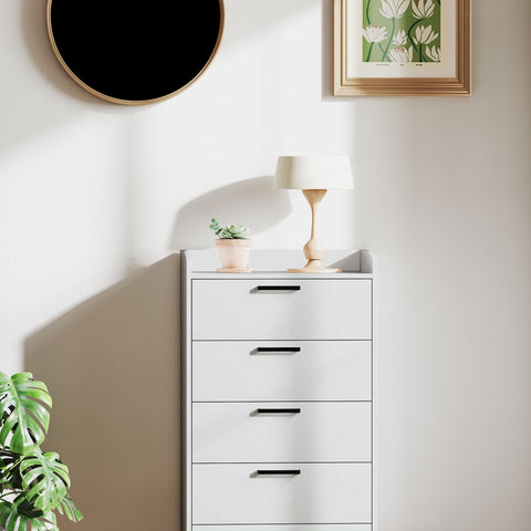 Rootz Chest of Drawers - Bedroom Storage - Brown- Dresser - Tilt-Proof Design - 60 x 40 x 114 cm - Metal Slide Rails