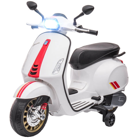 Rootz 6V Vespa Electric Motorcycle - Kids Ride-On Bike - Training Wheels - 3 km/h - 107cm x 47cm x 73cm