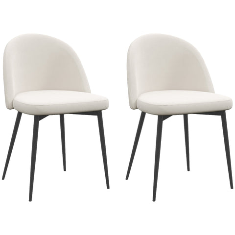 Rootz Set of 2 Dining Room Chairs - Scandinavian Kitchen Chairs - Velvet Padded Seats - Optimal Comfort - 49cm x 50cm x 77cm