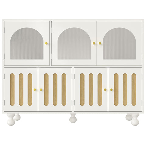 Rootz Modern Sideboard Cabinet - Dining Room Storage - Piano Key Design - Durable MDF - 120cm x 40cm x 90cm