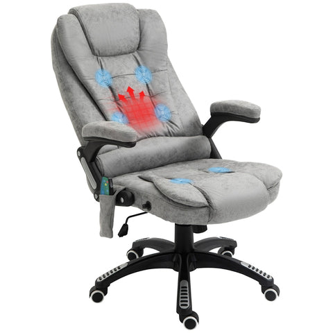 Rootz Massage Office Chair - Ergonomic Executive Chair - Heating Elements - Height Adjustable - 68cm x 72cm x 110-120cm - Gray