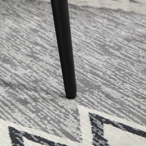 Rootz Stool - Footrest Ottoman - Cashmere Look - Soft Padding - Steel Legs - Light Gray - 42cm x 42cm x 47cm