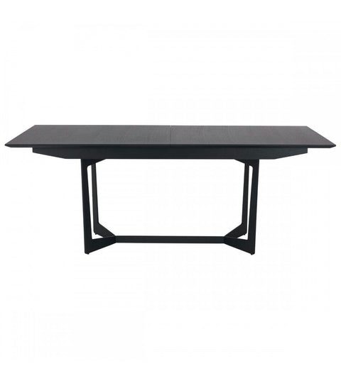 Rootz Dining Table - Expandable Table - Modern Dining Table - Black Lacquered Oak Veneer - Durable & Sophisticated - 200/250cm x 100cm x 76cm