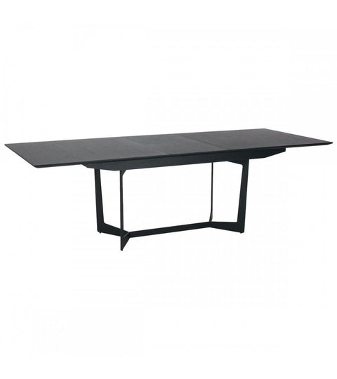 Rootz Dining Table - Expandable Table - Modern Dining Table - Black Lacquered Oak Veneer - Durable & Sophisticated - 200/250cm x 100cm x 76cm