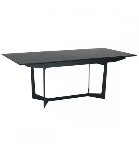 Rootz Dining Table - Expandable Table - Modern Dining Table - Black Lacquered Oak Veneer - Durable & Sophisticated - 200/250cm x 100cm x 76cm