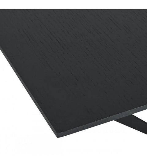 Rootz Dining Table - Expandable Table - Modern Dining Table - Black Lacquered Oak Veneer - Durable & Sophisticated - 200/250cm x 100cm x 76cm