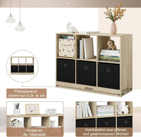 Rootz Modern Cube Shelf Bookcase - Storage Organizer - Display Cabinet - Durable & Water-Resistant - Ample Storage - Versatile Design - 80cm x 60cm x 30cm