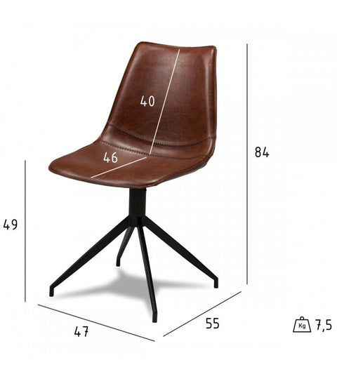 Rootz Dining Chair Set - Modern Chair - Stylish Seating - Comfortable, Versatile, Easy Assembly - Faux Leather - 47cm x 55cm x 84cm