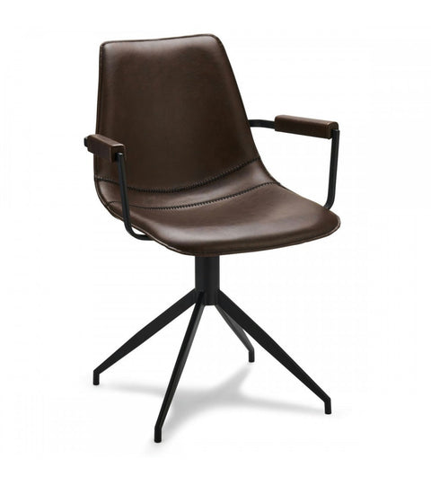 Rootz Dining Chair - Armchair - Swivel Chair - Comfortable, Durable, Easy Assembly - Faux Leather - 59cm x 57cm x 85cm