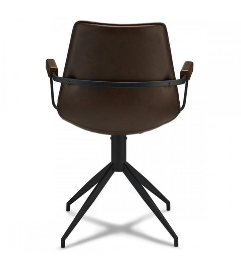Rootz Dining Chair - Armchair - Swivel Chair - Comfortable, Durable, Easy Assembly - Faux Leather - 59cm x 57cm x 85cm