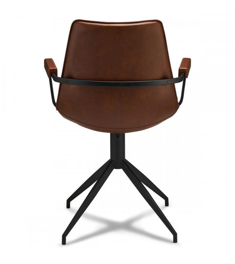 Rootz Dining Chair Set - Armchair - Swivel Chair - Stylish, Comfortable, Durable - 59cm x 57cm x 85cm - Metal and Faux Leather