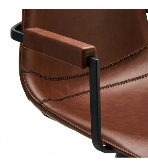 Rootz Dining Chair Set - Armchair - Swivel Chair - Stylish, Comfortable, Durable - 59cm x 57cm x 85cm - Metal and Faux Leather