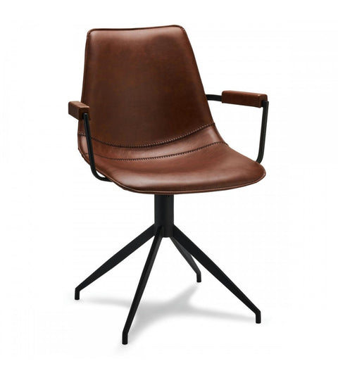 Rootz Dining Chair Set - Armchair - Swivel Chair - Stylish, Comfortable, Durable - 59cm x 57cm x 85cm - Metal and Faux Leather