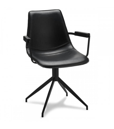 Rootz Dining Chair - Armchair - Swivel Chair - Comfortable, Versatile, Durable - Faux Leather - 59cm x 57cm x 85cm