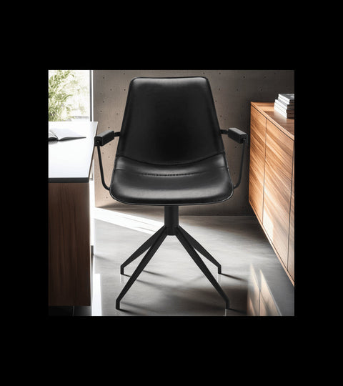 Rootz Dining Chair - Armchair - Swivel Chair - Comfortable, Versatile, Durable - Faux Leather - 59cm x 57cm x 85cm