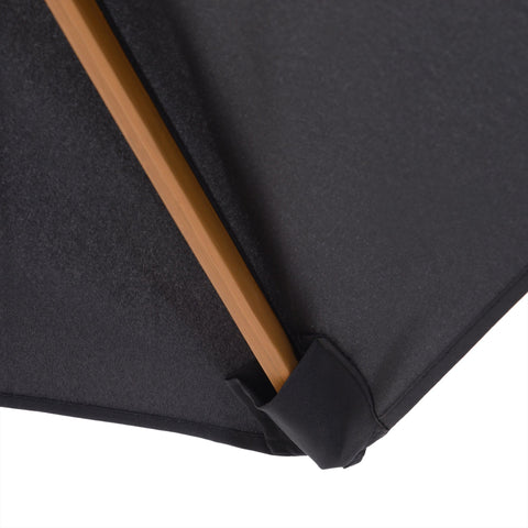 Rootz Large Garden Sunshade - Parasol - Balcony Screen - Optimal Sun Protection - Ø 2.5 x 2.3h m - Bamboo Wood, Black