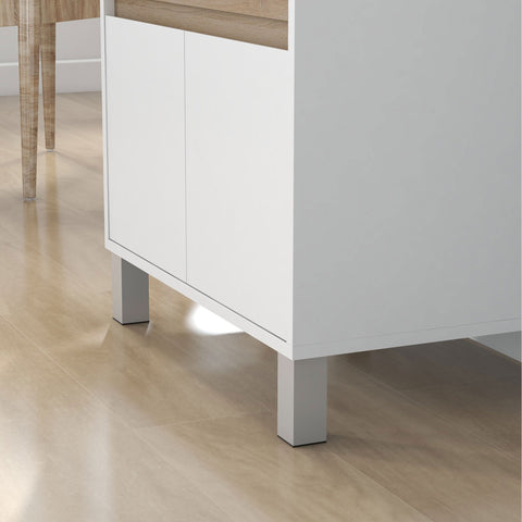 Rootz Microwave Kitchen Trolley - Storage Cabinet - Kitchen Cart - Space-Saving Design - 60cm x 40cm x 131cm