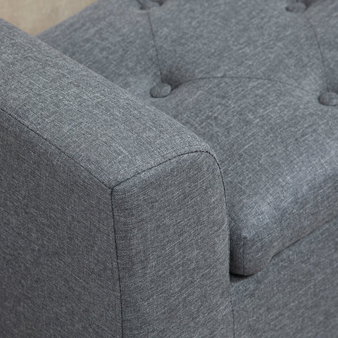 Rootz Bench with Storage - Upholstered Bench - Linen Look - Ample Storage Space - 116 x 44 x 58 cm -  Grey