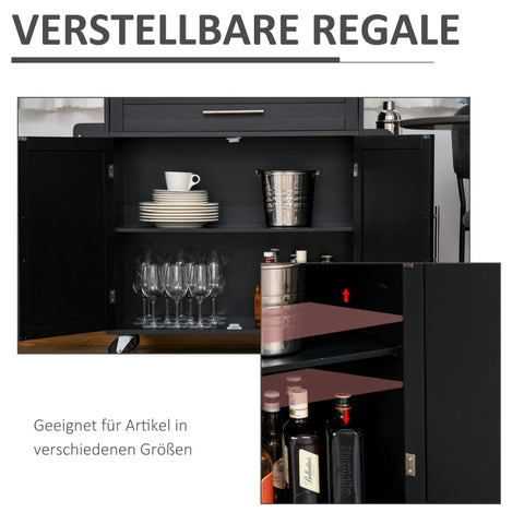 Rootz Keukentrolley - Oprolbare serveerwagen - Mobiel keukeneiland - In hoogte verstelbare planken - Voldoende opbergruimte - Gemakkelijke mobiliteit - 109 cm x 40 cm x 89 cm - Rubberhout en MDF