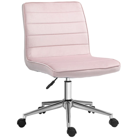 Rootz Office Chair - Computer Chair - Desk Chair - Height Adjustable - Soft Padding - Easy Mobility - 51cm x 64cm x 78-88cm - Pink Velvet Look