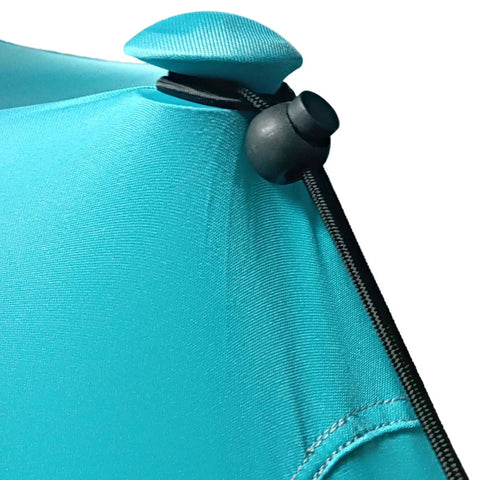 Rootz Awnings - Waterproof - Adjustable Lightweight - Foldable Awning - Steel Supports - Side Panel - Ground Spikes - Carry Bag - Polyester - Sky Blue - 300L x 300W x 200H cm