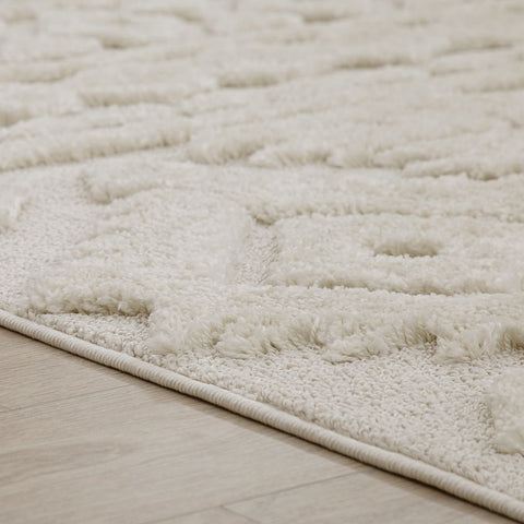 Soft High-Pile Rug – Modern Scandinavian & Geometric Pattern – Durable Polypropylene – Silky Soft Touch – Minimalist & Elegant Design