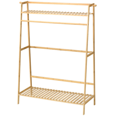 Rootz Bamboo Clothes Rack - Garment Organizer - Clothing Stand - Ample Storage - 114cm x 40cm x 139cm