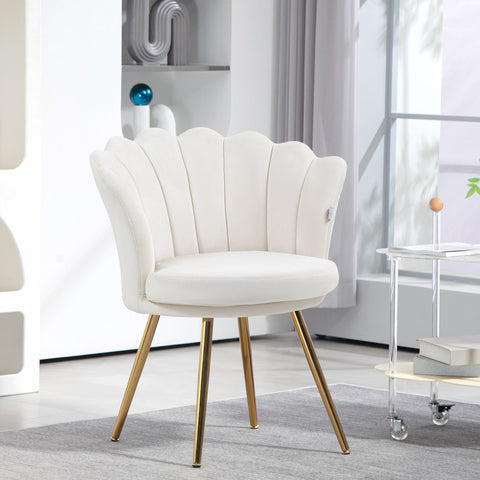 Rootz Shell Chair Velvet - Hairdressing Table Chair - Dining Chair - Cozy Comfort - 67cm x 64cm x 77cm