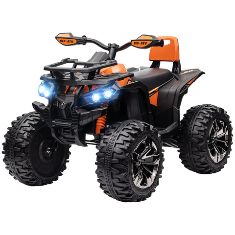 Rootz 12V Children's Quad Vehicle - Kids Electric Ride-On - Orange ATV - MP3 Player - Safe Adventures - 100cm x 65cm x 73cm