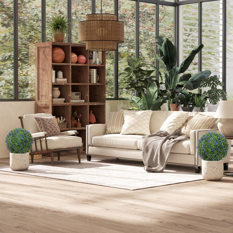 Rootz Artificial Lavender Tree Set - Faux Plants - Decorative Trees - UV-Resistant - Ø40 x 60H cm