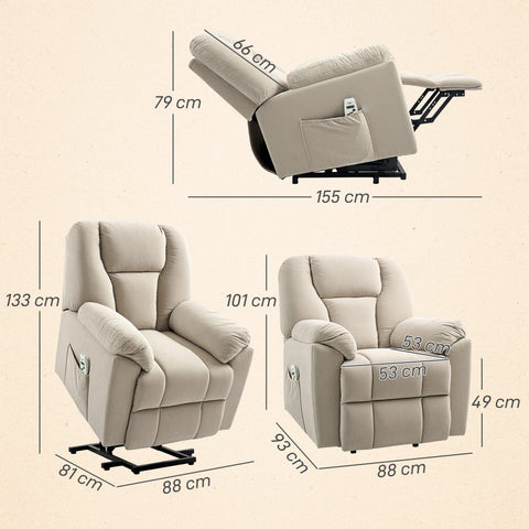 Rootz Relaxation Armchair - Massage Chair - Recliner - Vibration & Heating - 88x93x101cm - Brown - USB Charging & Remote Control