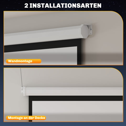 Rootz HD 4K Projection Screen - Home Cinema - Canvas Screen - 160° Viewing Angle - 171cm x 128cm