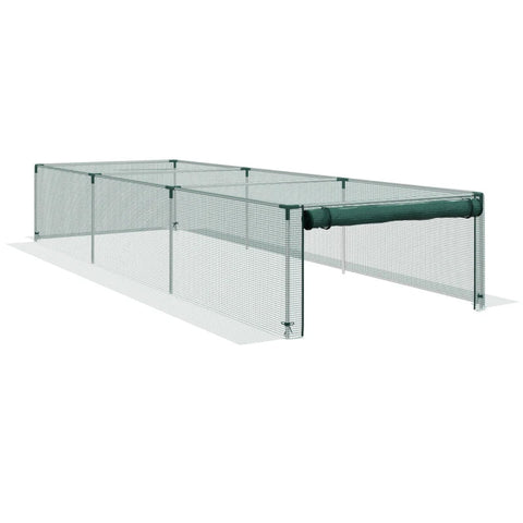 Rootz Plant Protection Net - Vegetable Protection - Zip Door - Steel Frame - Green + Silver - 125x125x62.5cm