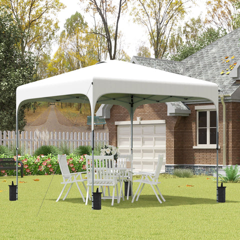 Rootz Foldable Garden Pavilion - Pop-Up Tent - UV Protection Canopy - Height-Adjustable - 3x3m Steel Frame - 253x253x268cm