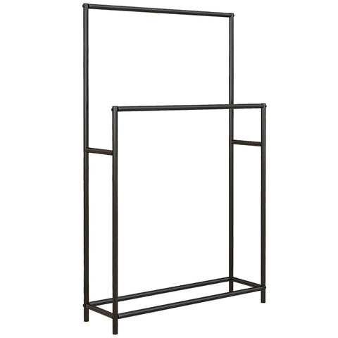 Rootz Standing Towel Rack - Towel Holder - Bathroom Organizer - Metal Frame - Rust-Resistant - Compact Design - 66cm x 20cm x 110cm