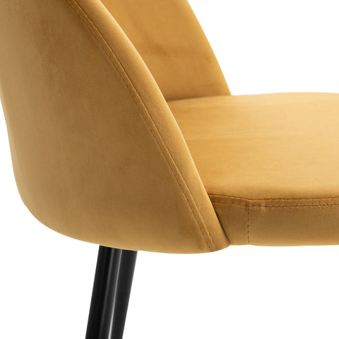 Rootz Set of 2 Dining Chairs - Upholstered Velor - Scandinavian Kitchen Chairs - Optimal Comfort - 49cm x 50cm x 77cm