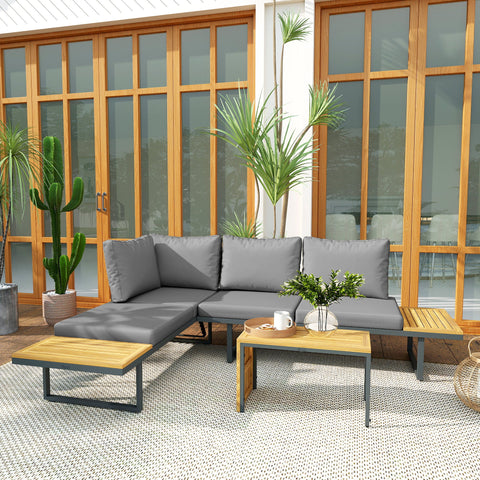 Rootz Outdoor Furniture Set - Garden Lounger - Modular Seating - Adjustable Backrests - Steel Frames - 175cm x 65cm x 70cm