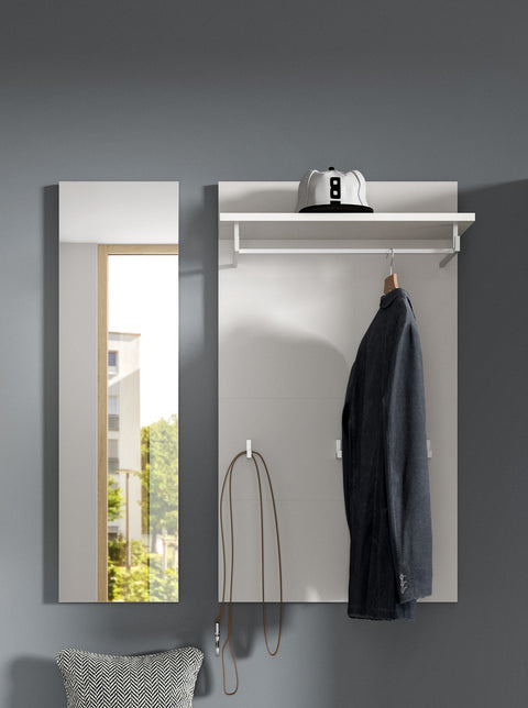 Rootz Panel with Mirror - Wall Shelf - Hallway Organizer - Stylish Storage - 90x106x27 cm