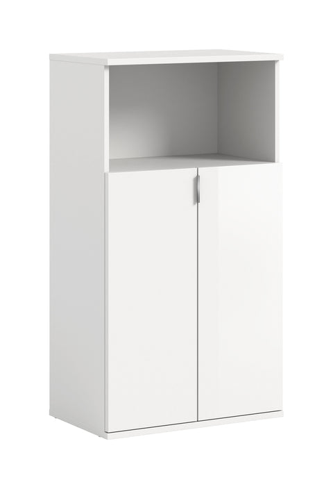 Rootz Shoe Cabinet - Footwear Organizer - Shoe Storage - High-Gloss White Finish - Space for 12 Pairs - 60x110x37cm