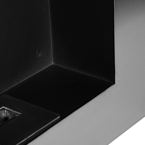 Rootz Stainless Steel Gel Fireplace - Bioethanol Wall Fireplace - Modern Home Fire Feature - Environmentally Friendly Fuel - Enhanced Safety Features - No Chimney Required - 110W x 54H x 14D cm