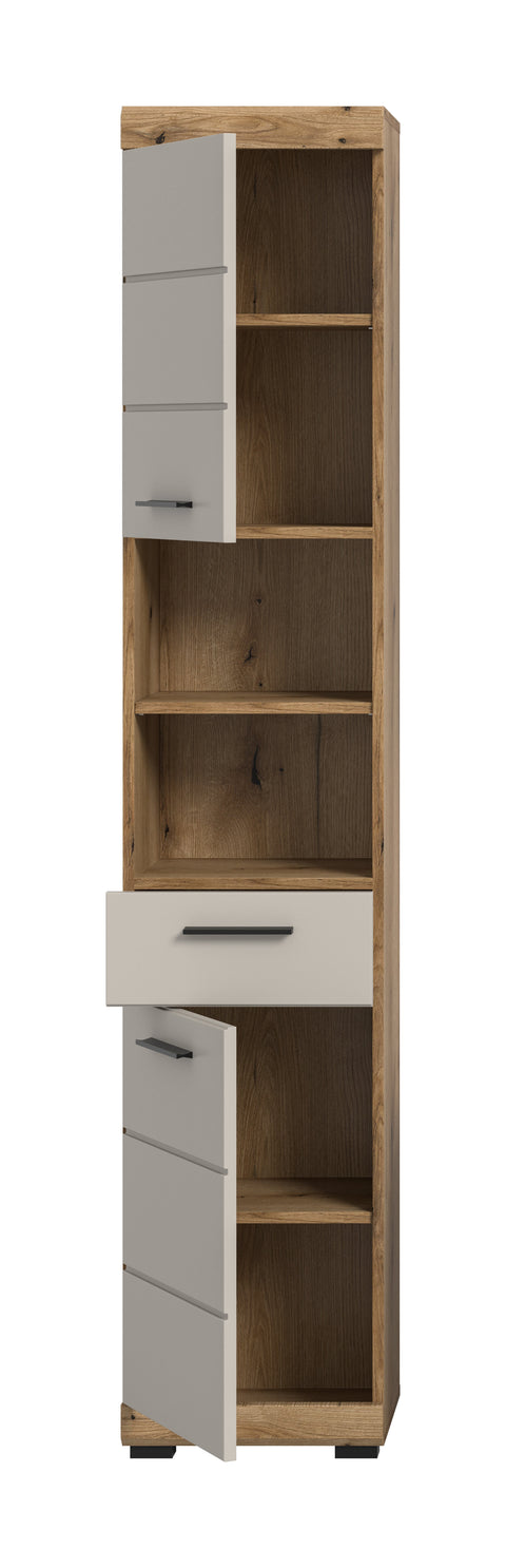 Rootz Tall Cabinet - Storage Unit - Organizing Shelving - Durable MDF -Brown - 37x191x31 cm