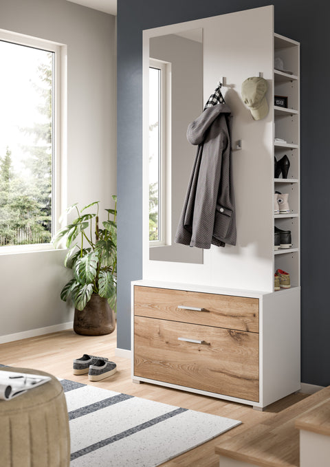 Rootz Wardrobe Combination - Closet Organizer - Space-Saving Storage - Easy-Care Surface - 80cm x 190cm x 38cm