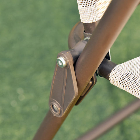 Rootz 6-Piece Bistro Garden Furniture Set - Patio Set - Outdoor Dining Set - Ergonomic Comfort - Ø 80 x 69.5H cm Table, 4 Chairs, Parasol