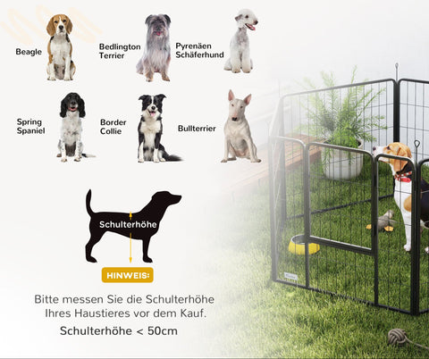 Rootz Dog Fence - Pet Enclosure - 6 Panel Playpen - Foldable & Durable Steel - Rectangle 160x80x80cm - Ideal for Puppies & Medium Dogs