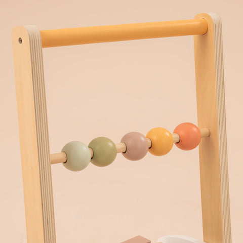 Rootz Wooden Baby Push Walker Toy - Toddler Walker - Baby Activity Walker - Encourages Early Learning - Safe and Durable - Multi-Functional Design - 41 cm Tall - Premium Dutch Wood